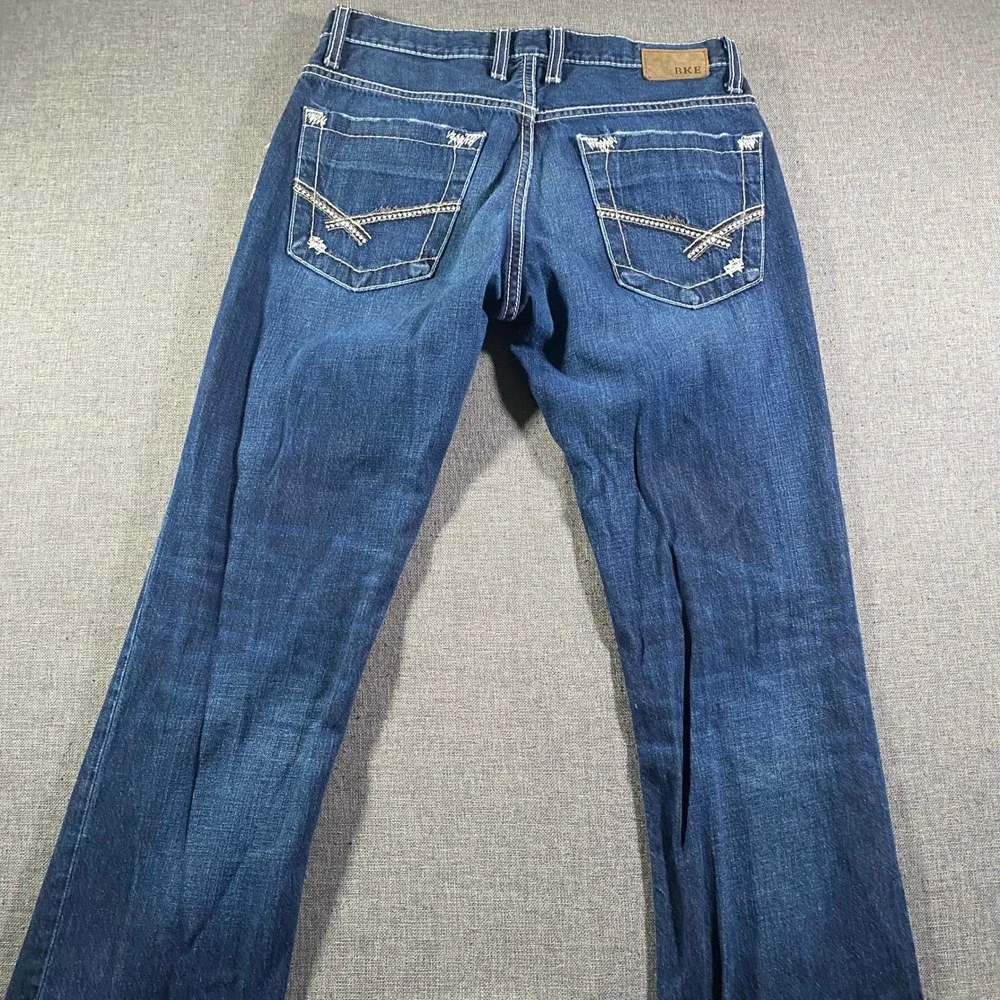 BKE Carter Straight Mens Jeans Dark Wash Denim Size 29x30